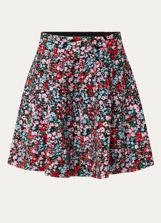 Essentiel Antwerp Konnie mini rok met print - voorkant rood