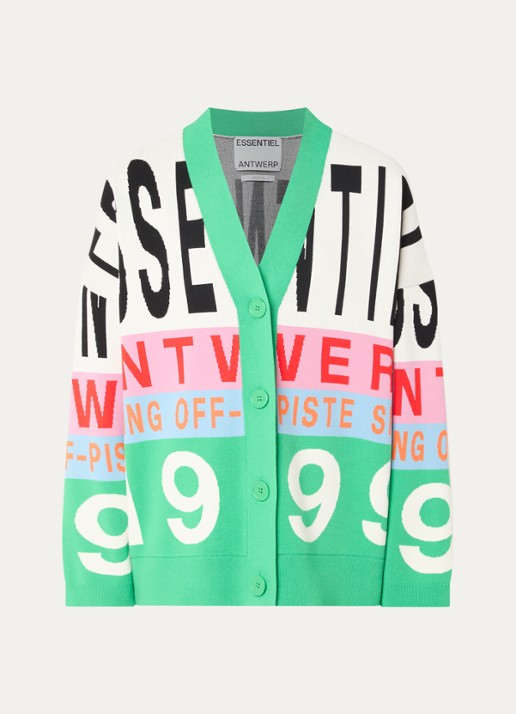 Essentiel Antwerp Kreezer fijngebreid vest met ingebreid patroon