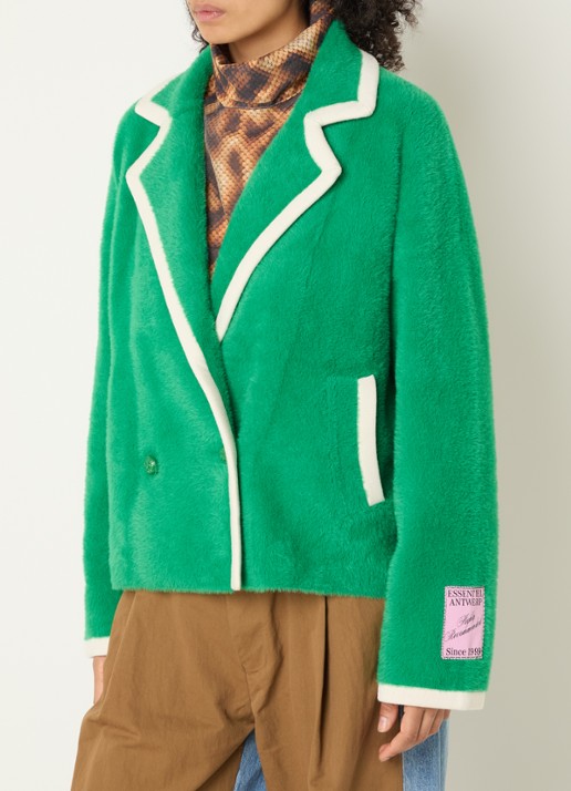 Essentiel Antwerp Kugar double-breasted blazer van imitatiebont
