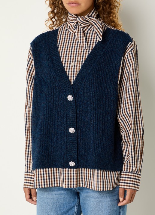 Essentiel Antwerp Kute blouse met ruitdessin