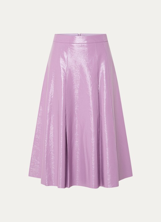 Essentiel Antwerp Midi rok van imitatieleer  - voorkant 2 paars