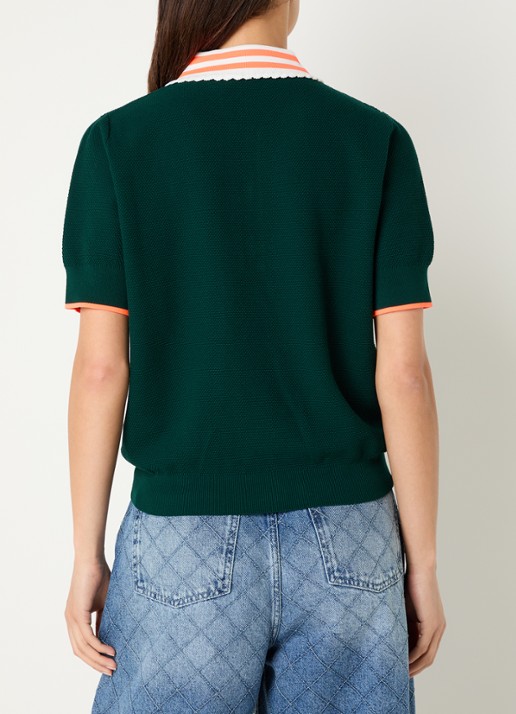 Essentiel Antwerp Polo met pofmouw - achterkant 3 groen