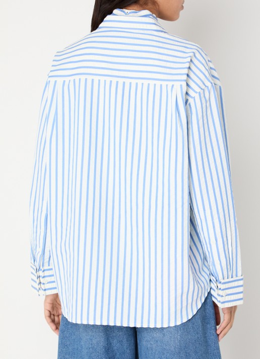 Essentiel Antwerp Set van blouse met mouwloze top 2-delig - achterkant blauw