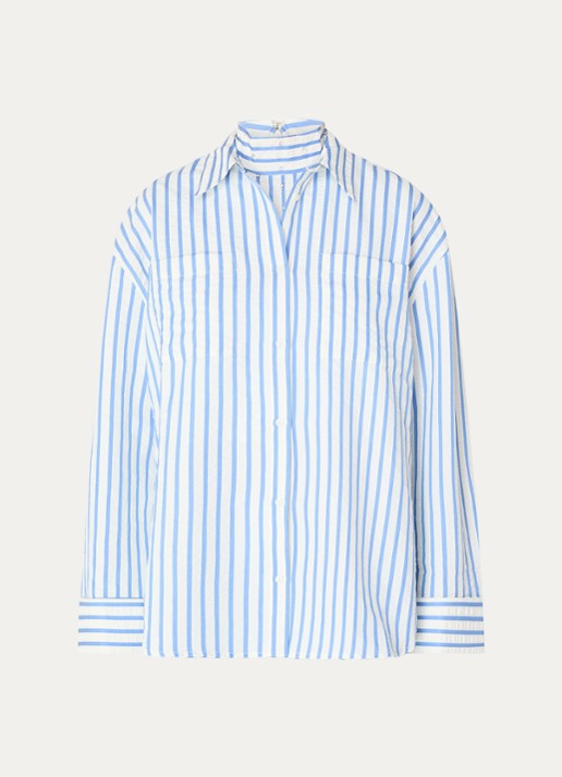 Essentiel Antwerp Set van blouse met mouwloze top 2-delig - voorkant 3 blauw