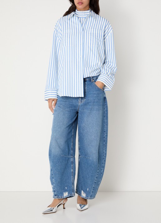 Essentiel Antwerp Set van blouse met mouwloze top 2-delig - voorkant 5 blauw