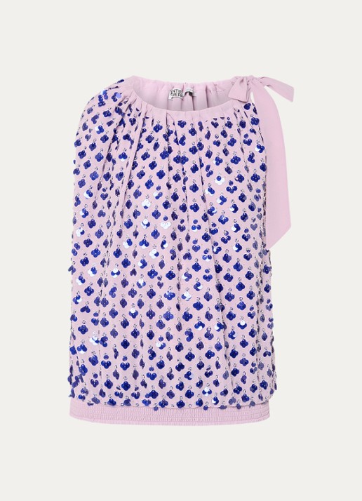Essentiel Antwerp Top met pailletten - voorkant 3 lila