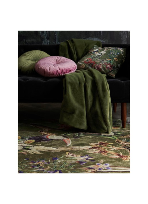 Essenza Airen vloerkleed met botanisch dessin  - detail 4 mosgroen