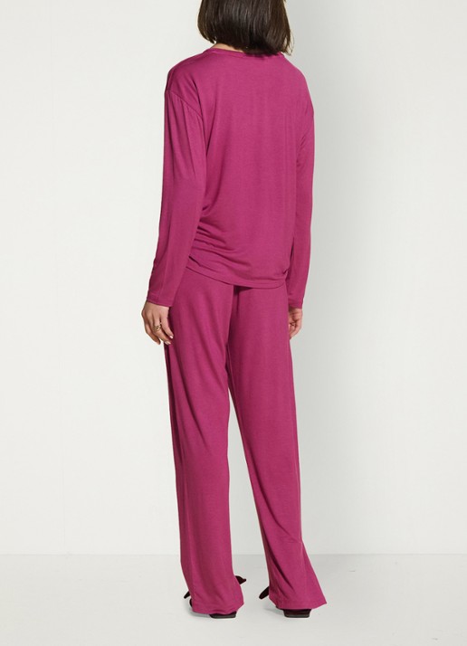Essenza Denna loungetop met lange mouw - detail 3 roze