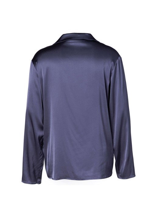 Essenza Elodie loungetop met glanzende finish - voorkant 2 donkerblauw