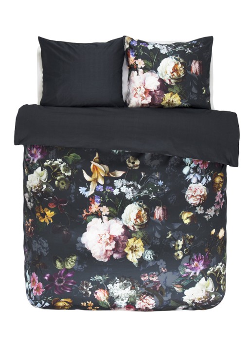 Essenza Fleur katoensatijn dekbedovertrekset- inclusief kussenslopen - detail 4 donkerblauw