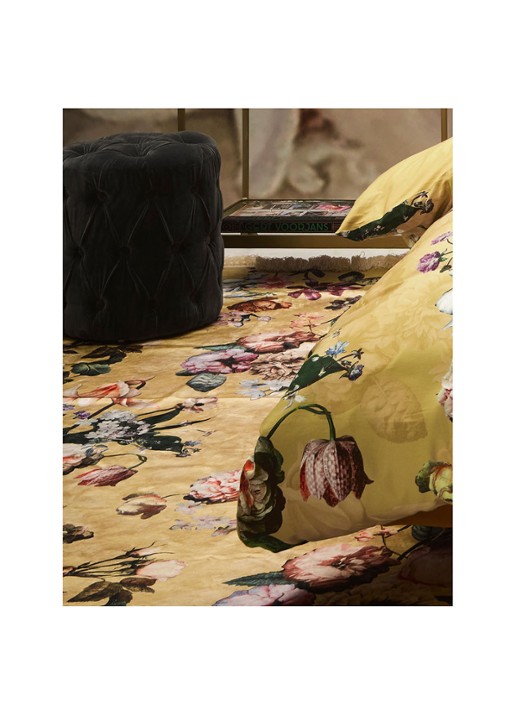 Essenza Fleur vloerkleed met bloemenprint 60 x 90 cm - voorkant 2 geel
