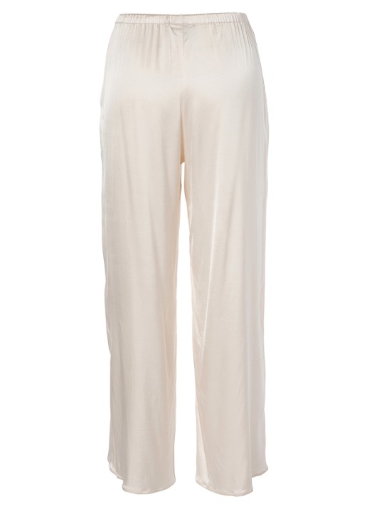 Essenza Ida loungebroek met glanzende finish - voorkant 5 vanillegeel