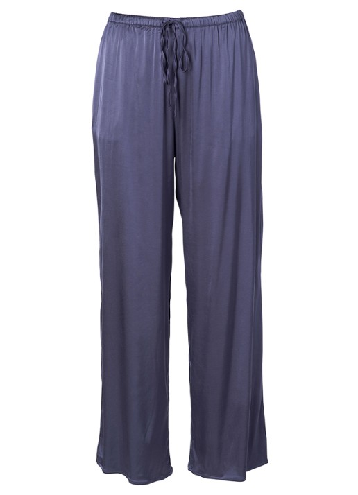 Essenza Ida loungebroek met glanzende finish - voorkant donkerblauw
