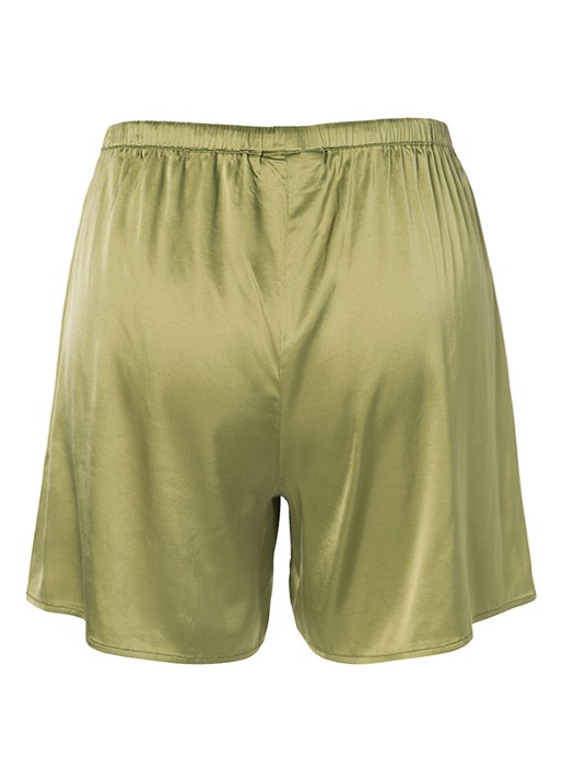 Essenza Ida pyjamashorts van satijn - voorkant 5 groen
