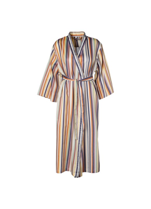 Essenza Ilona Donna kimono met streepprint - voorkant 4 donkerblauw