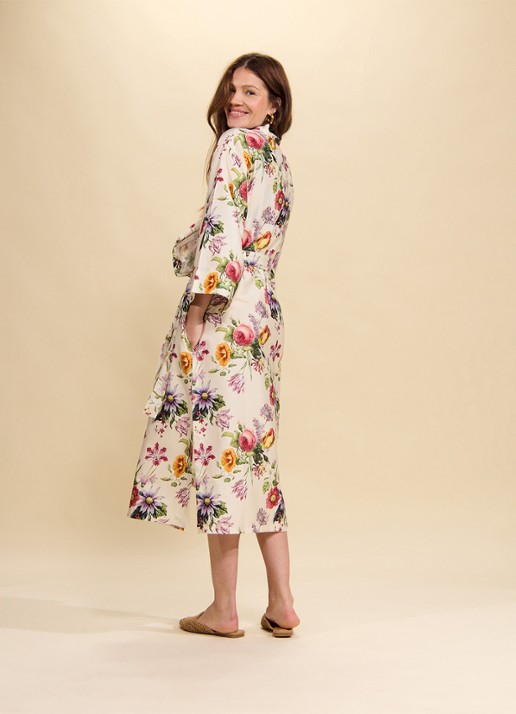 Essenza Ilona Florea kimono met bloemenprint - detail 4 multicolor