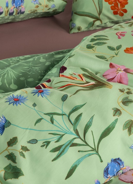 Essenza Marigold dekbedovetrekset van  katoensatijn 220TC - inclusief kussensloop - detail 5 lichtgroen
