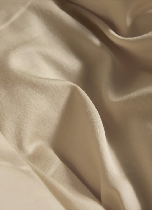 Essenza Minte dekbedovertrek van katoensatijn 300TC - inclusief kussensloop - detail 4 beige
