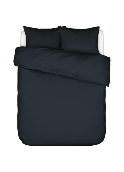 Essenza Minte dekbedovertrekset van katoensatijn 300TC - detail donkerblauw