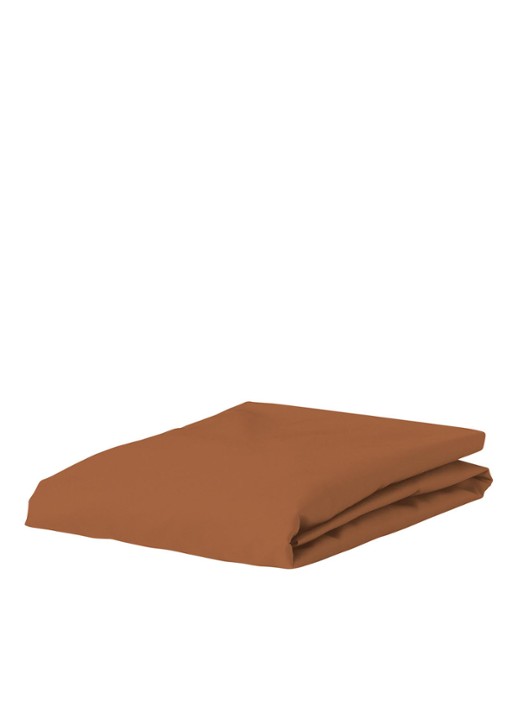 Essenza Minte hoeslaken van katoensatijn 300TC, hoekhoogte 35 cm - voorkant 3 oranjebruin