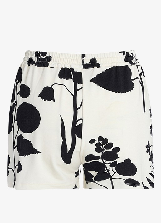 Essenza Nori Liva straight fit korte broek met bloemenprint - achterkant gebroken wit