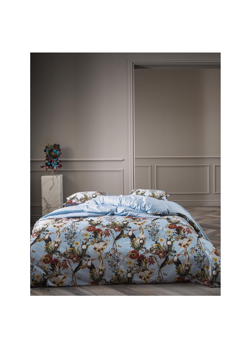 Essenza Premium Collection Airen katoensatijn dekbedovertrekset 300TC - inclusief kussenslopen - voorkant 3 lichtblauw