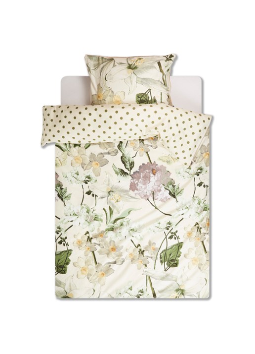 Essenza Rosalee dekbedovertrekset van katoensatijn 215TC - inclusief kussenslopen - voorkant creme