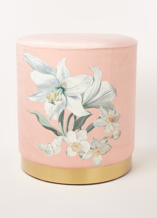 Essenza Rosalee poef 40 cm - voorkant 2 roze