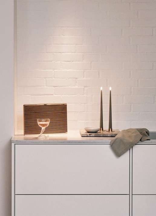 ester & erik LED-kaars 30 cm set van 2 - voorkant 2 donkerbeige