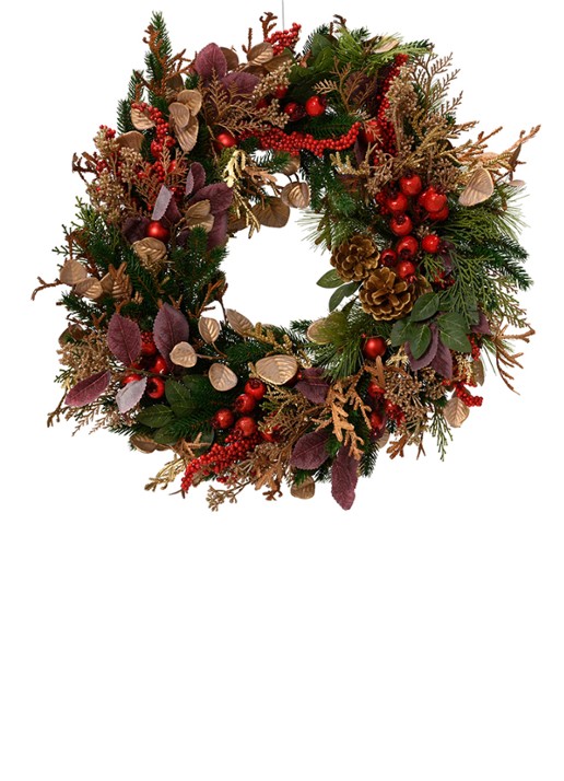 Everlands Kerstkrans 60 cm - voorkant groen