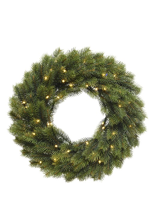 Everlands Winnipeg kerstkrans met LED verlichting 40 cm