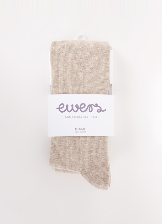 Ewers Fijnegebreide babymaillot in katoenblend - voorkant 3 donkerbeige