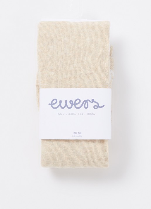 Ewers Fijnegebreide babymaillot in katoenblend - voorkant beige