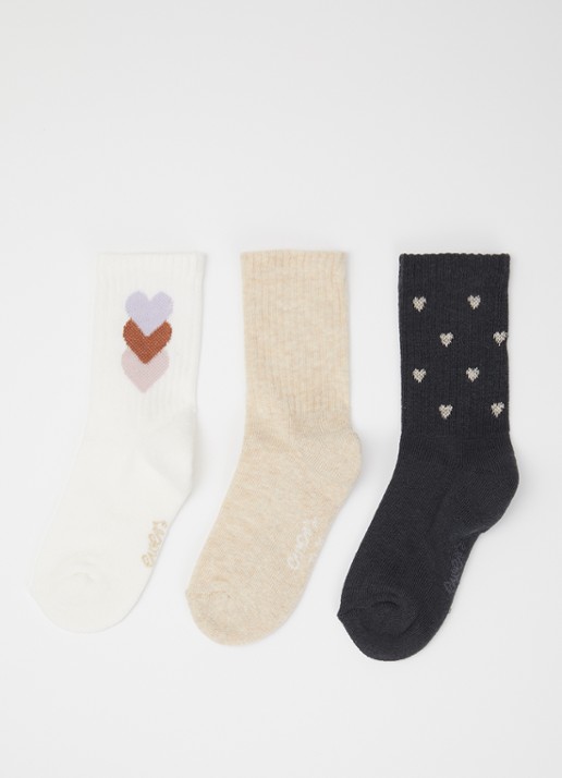 Ewers Herzen sokken in katoenblend in 3-pack