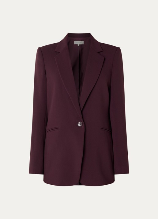 Expresso Blazer met paspelzakken en schoudervulling - voorkant 2 aubergine