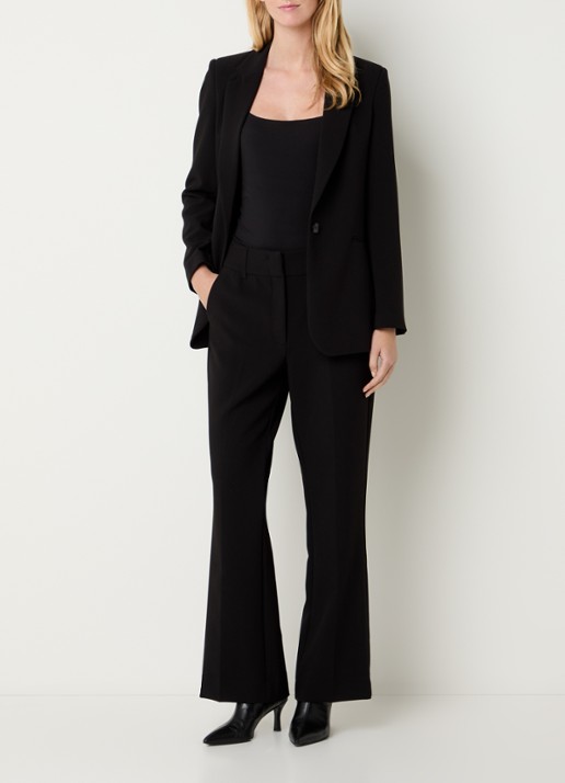 Expresso Blazer met paspelzakken en stretch - voorkant 4 zwart