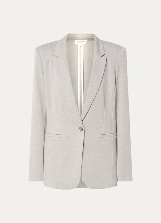 Expresso Blazer met paspelzakken - voorkant 2 lichtgrijs
