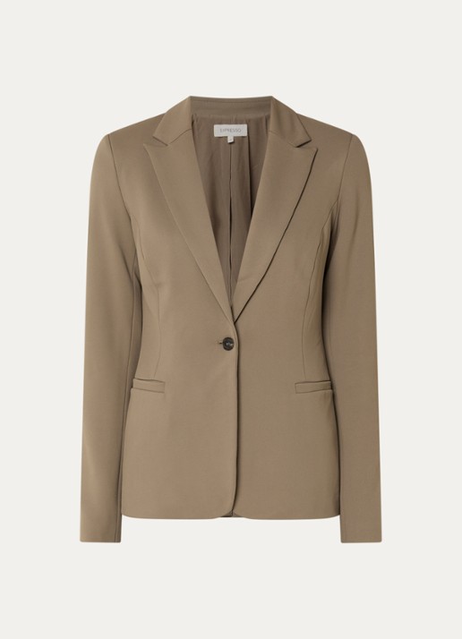 Expresso Blazer met paspelzakken - voorkant mosgroen