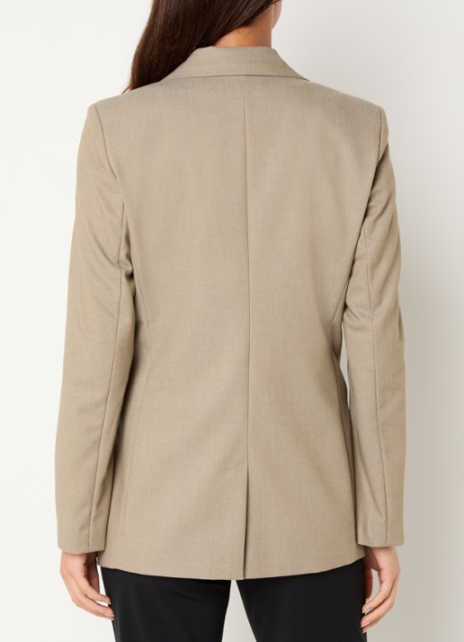 Expresso Blazer met paspelzakken - achterkant 2 khaki