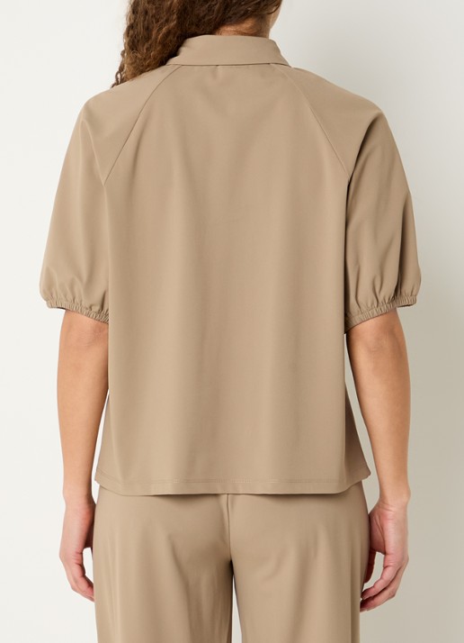 Expresso Blouse met ballonmouw - achterkant roestbruin