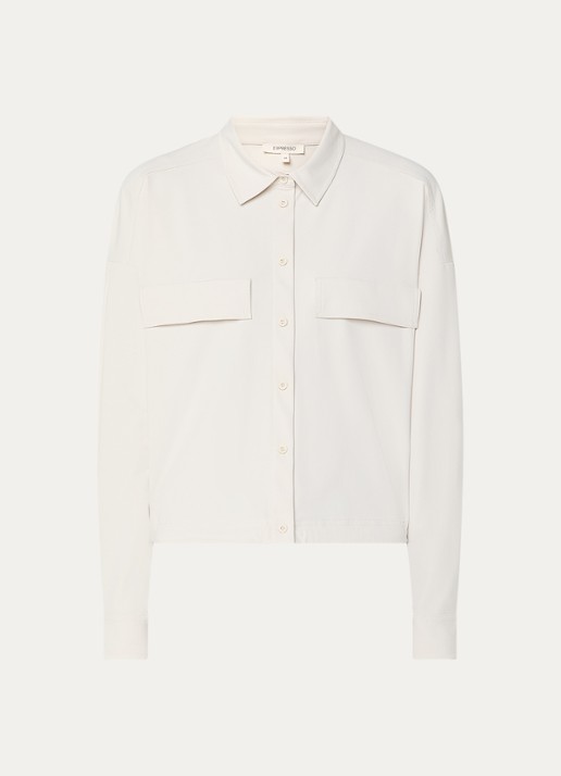 Expresso Blouse met borstzakken - voorkant creme