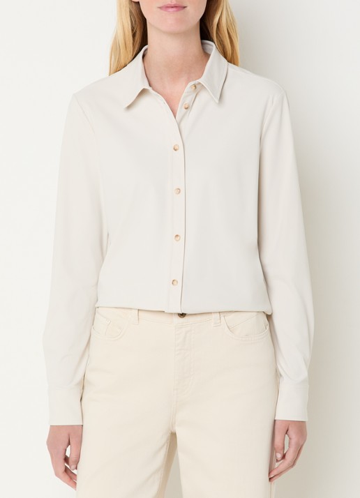 Expresso Blouse met kraag - detail 4 creme