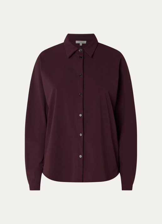 Expresso Blouse met kraag - voorkant aubergine