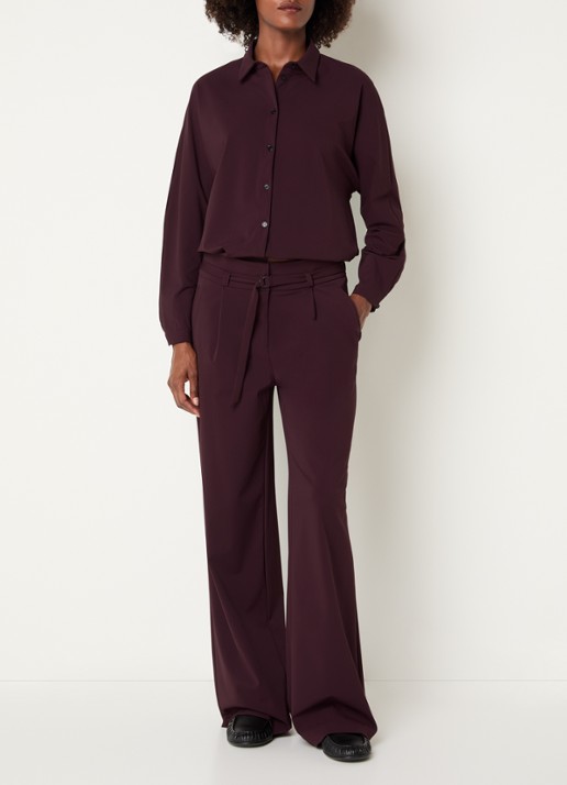 Expresso Blouse met kraag - voorkant 2 aubergine