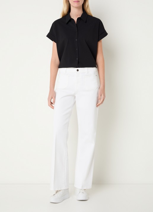 Expresso Blouse met vlindermouw - voorkant 3 zwart