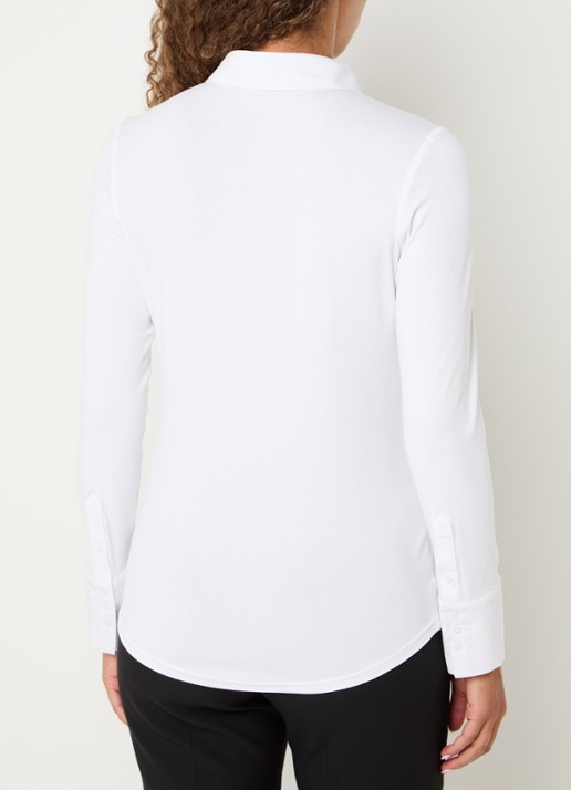 Expresso Blouse van jersey - achterkant 3 wit