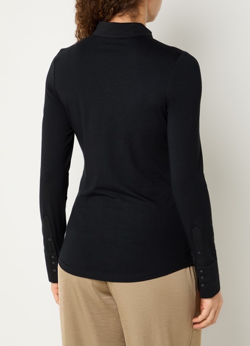 Expresso Blouse van jersey - achterkant 3 zwart