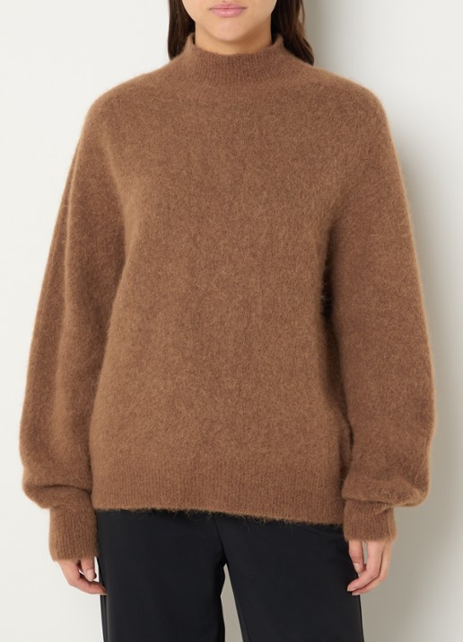 Expresso Fijngebreide trui in alpaca wolblend met opstaande kraag