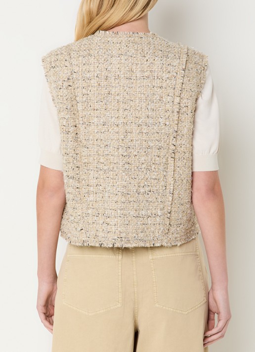 Expresso Gilet met lurex en borstzakken - achterkant 3 beige