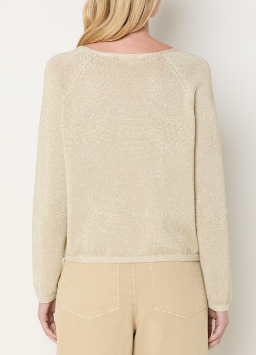 Expresso Grofgebreide pullover met lurex - achterkant beige